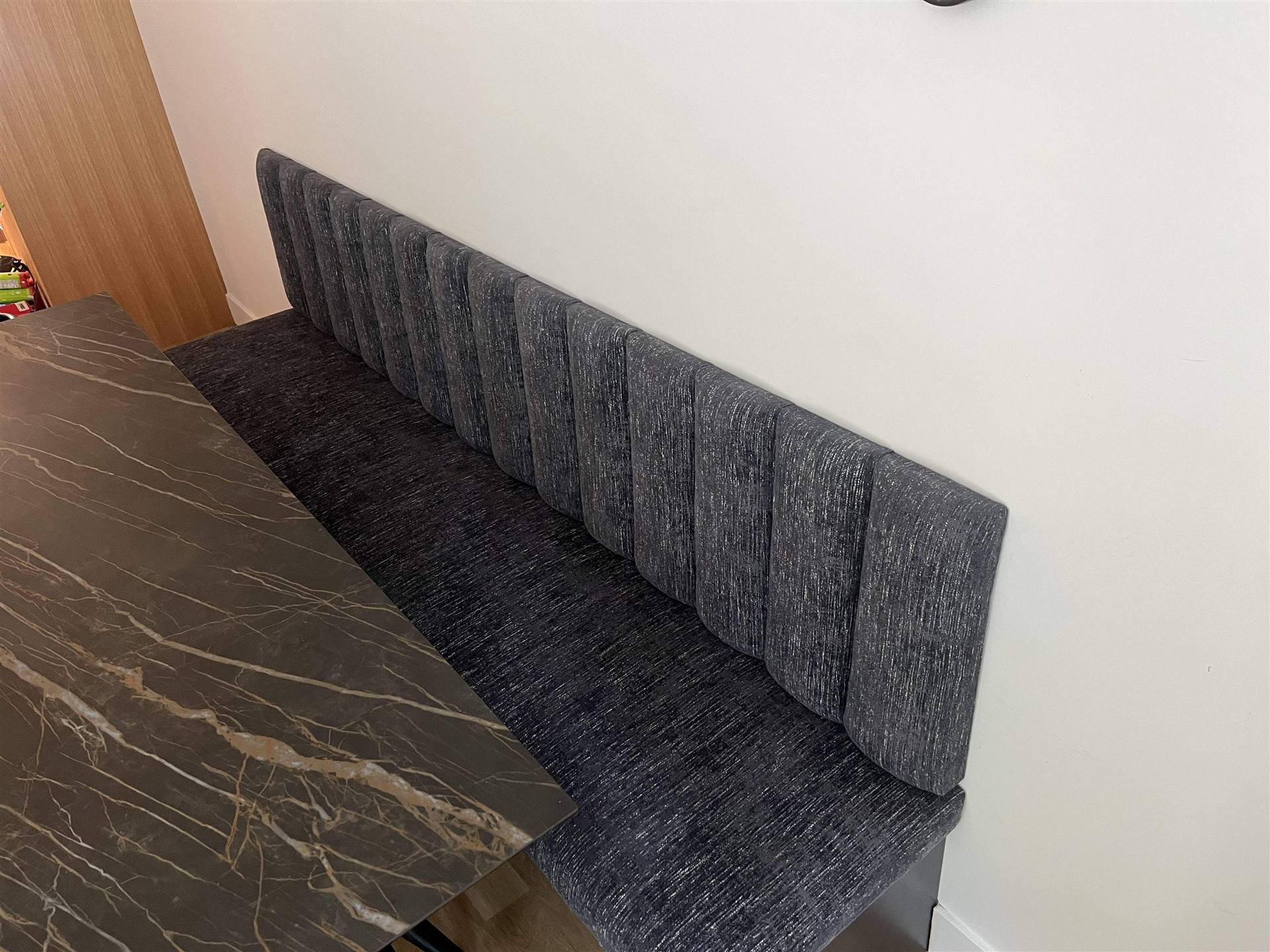 Charcoal dining banquette