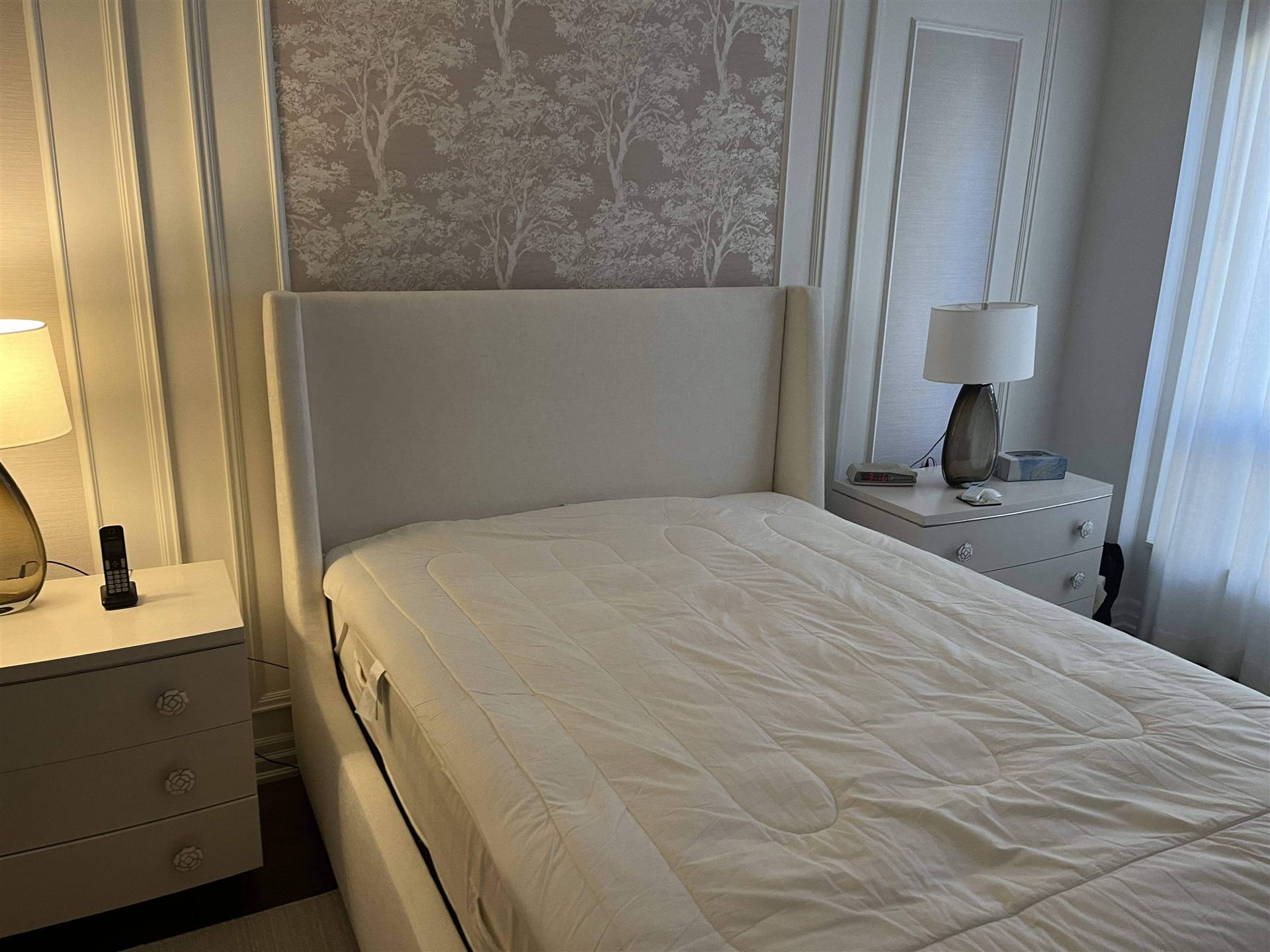 Cream wingback bed frame